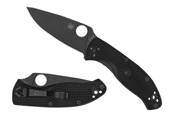 Spyderco Tenacious Lightweight, Black Oxide, Plain Edge, Black FRN Handle 
