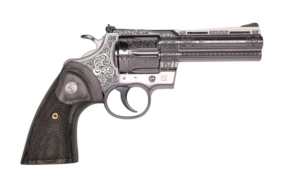 CNC Firearms Python Renaissance, 357MAG, 4.25" Barrel, Engraved Walnut Grip, Stainless - 756542286357 