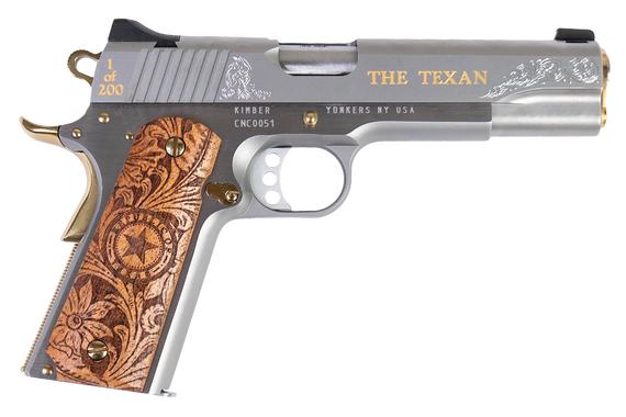 CNC Firearms Kimber 1911 Texan, 45 ACP, 5.00" Barrel, 7+1 Rds, Stainless - 198715305272 