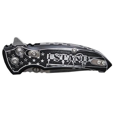 Hogue X1-Microflip, Custom Outlaw Ordnance, I Stand Engraving - 743108241837 