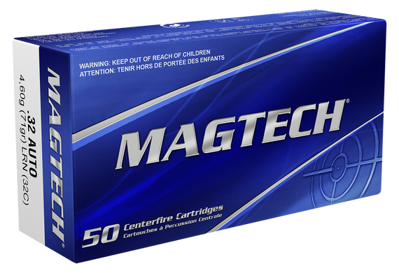 Magtech 32C Range/Training, 32 ACP, 71gr Lead Round Nose, 50 Per Box - 754908170012 