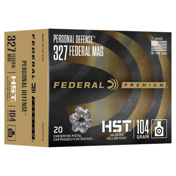 Federal Personal Defense HST, .327 Federal, 104 Grain, 20 Rds, Nickel Plated - 604544684353 