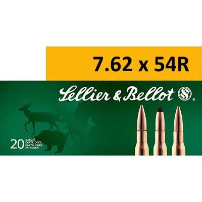 Sellier & Bellot 7.62X54R, 174GR Hollow Point Boat Tail, 20/Box - 754908511150 