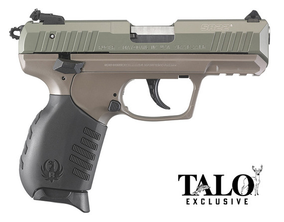 Ruger SR22, 22LR, 3.5" Barrel, 10 Rds, Jungle Green/Elite Earth - 736676036417 