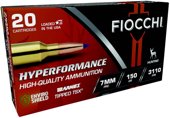 Fiocchi 7PRCTT Hyperformance, 7MM PRC, 150 Grain Barnes Tipped TSX, 200 Rounds - 762344713649 