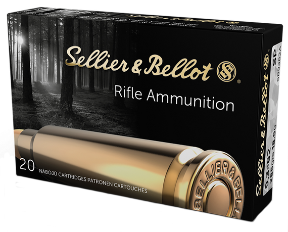 Sellier & Bellot SB9362A, 9.3MMX62 Mauser, 286gr Soft Point, 20 Rds, Brass - 8590690332052 