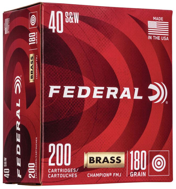 Federal Champion, .40 S&W, 0.00" Barrel, 200 Rds, Brass