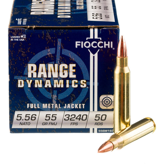 Fiocchi FIO RANGE 5.56 NATO, 55GR FMJ BT, 50Rds - 762344864259 