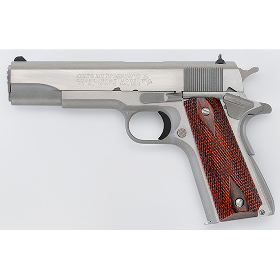 Colt CLT GOVERNMENT 45ACP, .45 ACP, 5.00" Barrel, 7 Rds, Brushed Stainless - 098289041654 