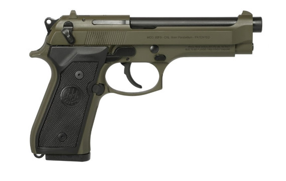 Beretta 92FS, 9MM, 4.90" Barrel, 15+1 Rds, OD Green Cerakote - 082442062211 