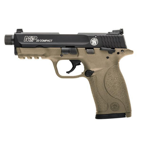 Smith & Wesson M&P22 Compact Suppressor Ready, .22 LR, 3.56" Barrel, 10+1 Rds, Flat Dark Earth - 022188872521 