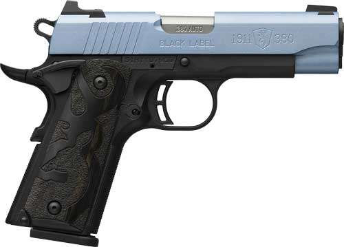 Browning 1911-380 Black Label, 380 AUTO, 4.25" Barrel, 8+1 Rds, Polar Blue Cerakote 