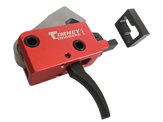 Timney PCC Trigger, Two-Stage Curved, Black/Red Finish - 081950682003 