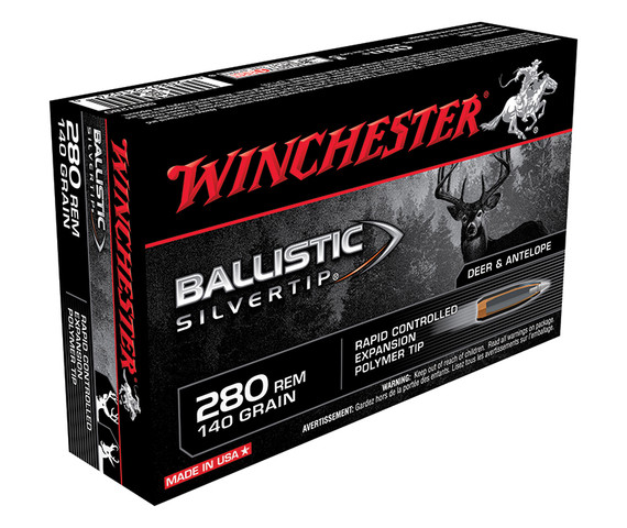 Winchester Ballistic Silvertip, 280 REM, 140 Gr, Rapid Controlled Expansion Polymer Tip, 20/Box - 020892210240 