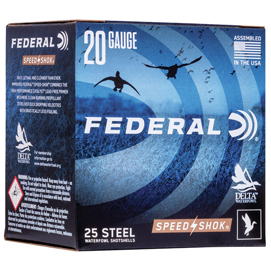 Federal Speed-Shok, 20GA, 2.75" Barrel, 25 Rds, Steel Finish - 029465027926 