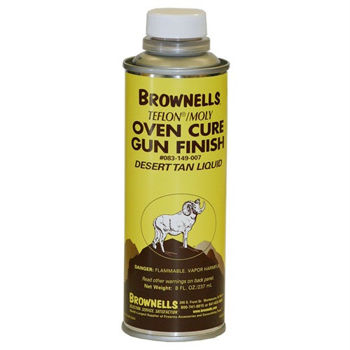 Brownells Desert Tan Liquid Gun Finish, 8 oz, Teflon/Moly - 050806107052 