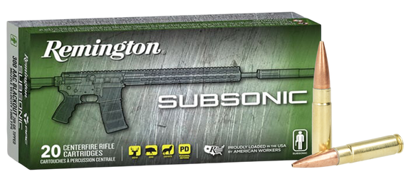 Remington Subsonic, 300 Blackout, 220gr, Open Tip Flat Base, 20 Rounds - 047700479903 