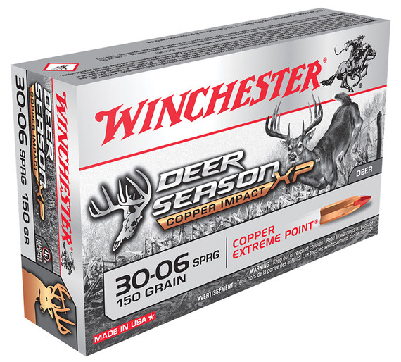 Winchester Copper Impact, 30-06 Springfield, 150 Grain, Copper Extreme Point, Lead-Free - 020892224247 