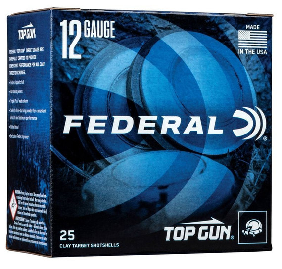Federal Top Gun, 12 Gauge, 2.75", #8, 1 1/8 oz, 25 Round Box - 029465019815 