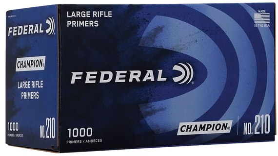 Federal 210 Champion Large Rifle Primers, Multi Caliber, 1000 Rds - 029465156251 