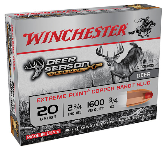 Winchester Deer Season 20Ga, 2 3/4", 3/4oz., LF Slug - 020892025844 