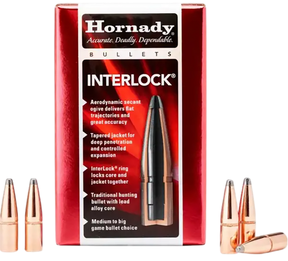 Hornady InterLock 7mm .284 139 gr Boat Tail Spire Point, 100 Per Box - 090255228250 