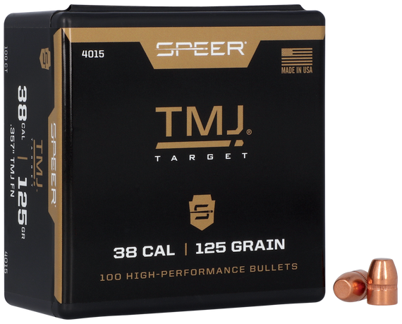 Speer 4015 Handgun, 38 Cal, 125gr Total Metal Jacket, 100 Per Box - 076683040152 
