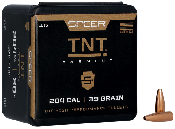Speer 1015 TNT, 204 Caliber, 39 Grain, TNT Hollow Point, 100 Per Box - 076683010155 