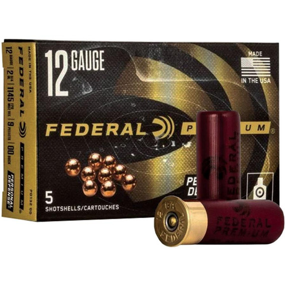 Federal PD132 00, 12 GA, 2.75" Barrel, 5 Rds, Copper Plated Lead 