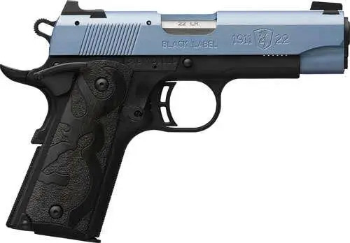Browning 1911-22 Black Label, .22 LR, 3.63" Barrel, 10 Rds, Polar Blue Cerakote - 023614857631 