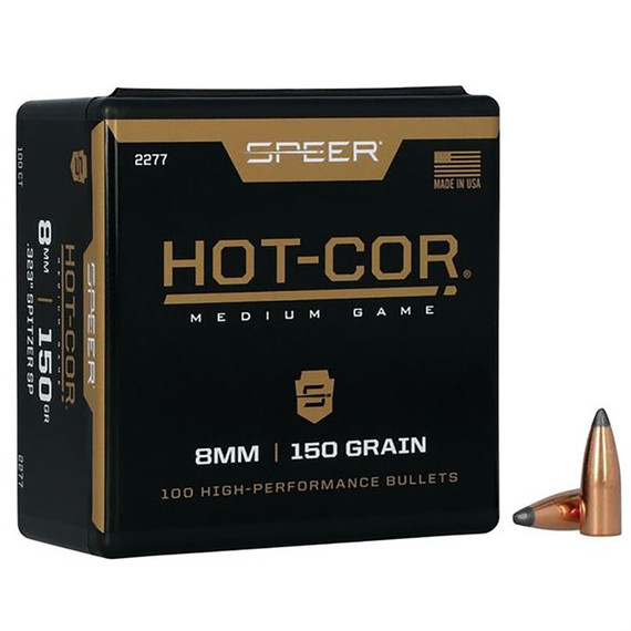 Speer Hot-Cor 8MM (0.323) 150 Grain Spitzer 100/Box 