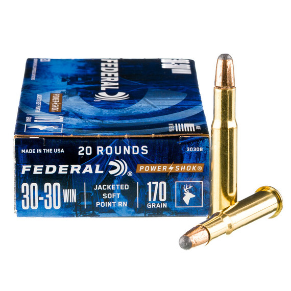 Federal Power-Shok 3030B, 30-30 Win, 170gr JSP, 20 Rounds - 029465084493 