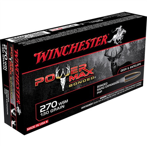 Winchester 270 WSM, 130GR Protected Hollow Point, 20 Rounds, Bonded - 020892217973 