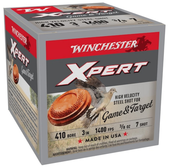 Winchester XPERT HV Steel 410GA, 3" Shell, #7 Shot, 25 Rounds - 020892029378 