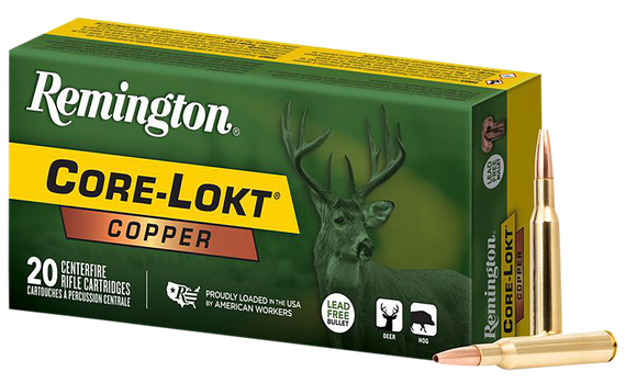 Remington Core-Lokt Copper, 270 Win, 130 Grains, Copper Hollow Point, 20 Rounds - 047700278551 
