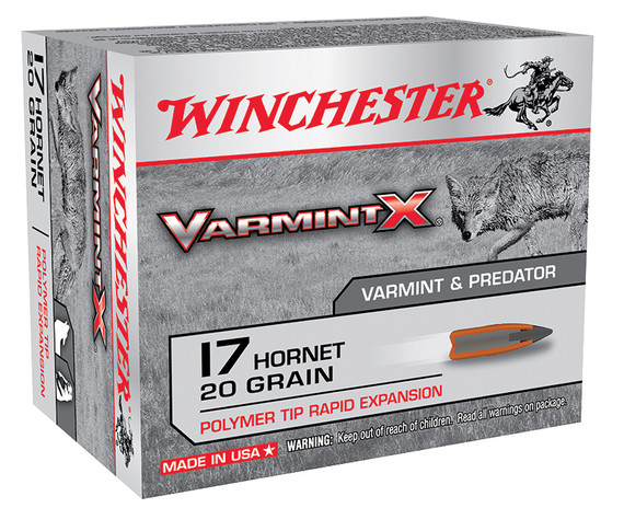Winchester Varmint X, 17 Hornet, 20gr Polymer Tip, 20 Rds - 020892222816 