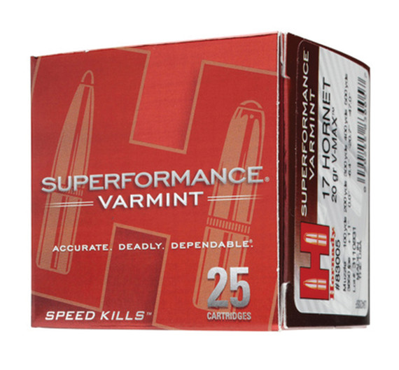 Hornady Varmint SFORM 17 Hornet, 20 Gr V-Max, 25 Rds, Superformance - 090255830057 