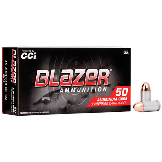 Blazer 45ACP 230GR FMJ, 1000 Rounds, Aluminum Case