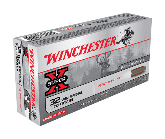 Winchester X32WS2, 32 WIN Special, 170 Grain, Power-Point, 20 Rounds, Brass Case - 020892200425 
