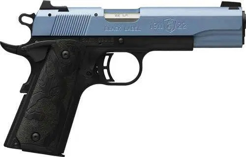 Browning 1911-22 Black Label, 22 LR, 4.25" Barrel, 10 Rds, Polar Blue Cerakote - 023614857624 