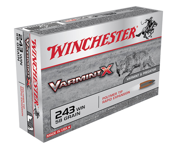 Winchester VarmintX, 243 WIN, 58gr Polymer Tip, 20/bx - 020892220010 