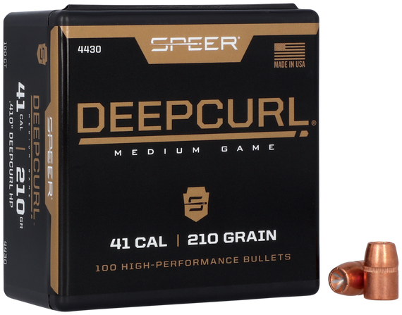 Speer DeepCurl 4430, 41 Cal, 210 Grain, Hollow Point, 100 Per Box - 076683044303 