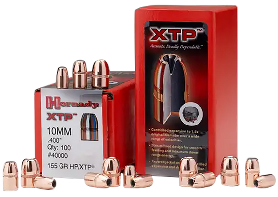 Hornady XTP 10mm Auto, .400, 200 gr, Hollow Point, 100 Per Box - 090255240061 