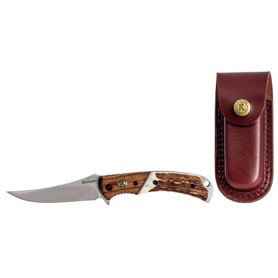 Remington Guide Series Folding Knife, Stag Handles, Stainless Steel Blades - 047700157269 