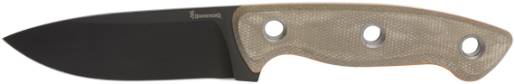Browning Desolation, 3.75" Fixed Blade, Black Powder Coated, Tan Micarta Handle - 023614990741 