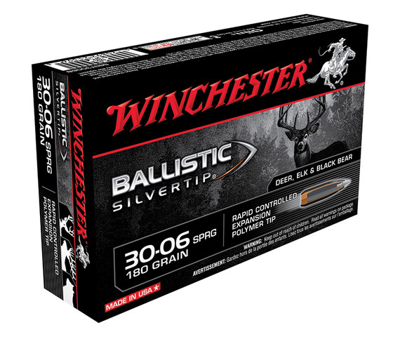 Winchester Ballistic Silvertip, 30-06 SPRG, 180 Grain, Rapid Controlled Expansion Polymer Tip - 020892213968 