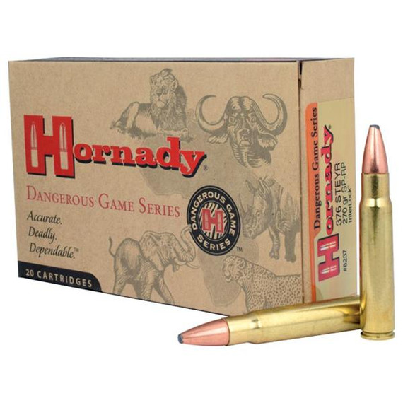 Hornady Dangerous Game Series Rifle Ammunition, .376 Steyr, 270 gr SP-RP, 20/box - 090255382372 