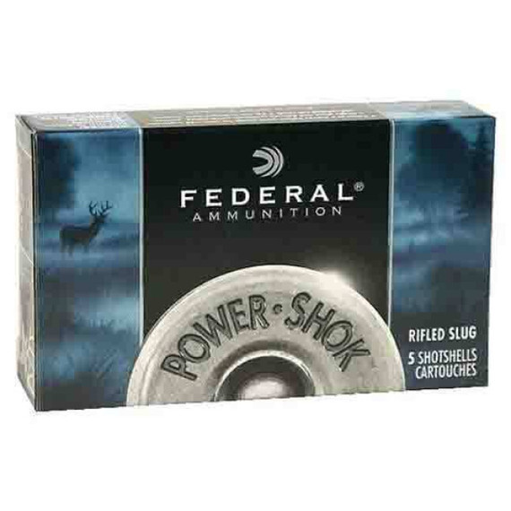 Federal Power-Shok, 10 Gauge, 3.5" Shell, 5 Rds, Rifled Slug - 029465028336 