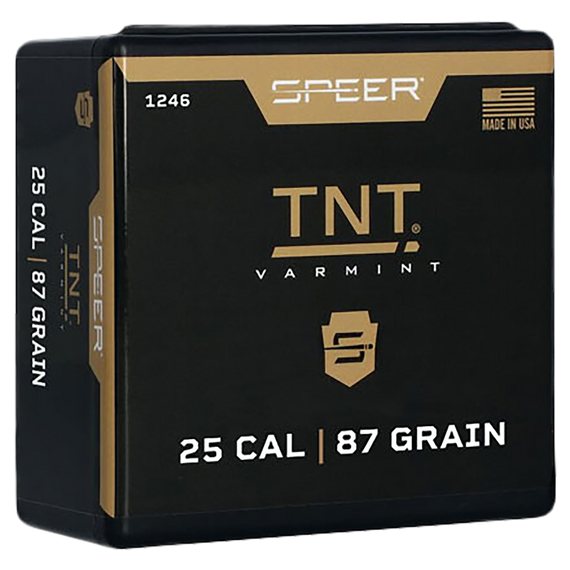 Speer TNT Varmint, 25 Cal, 87 Grain, Jacketed Hollow Point - 076683012463 