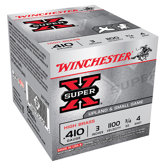 Winchester SuperX 410Ga 3" 3/4oz HBHG #4, High Brass, 25 Rds - 020892016965 